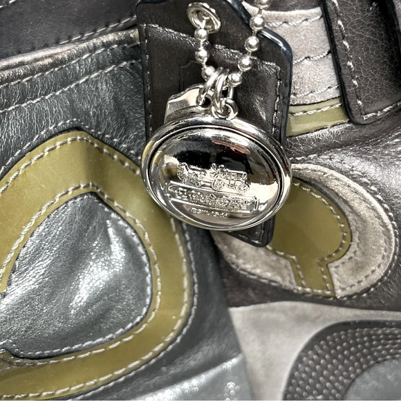 COACH MAGGIE MIA INLAID C LEATHER and SUEDE HOBO SHOULDER HANDBAG F1069-15770 - Picture 9 of 15